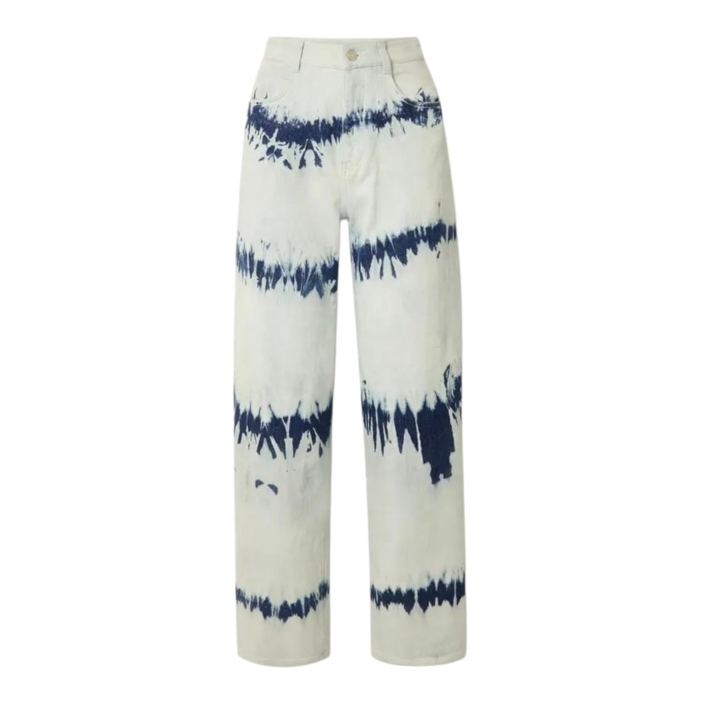 NWT $695 STELLA MCCARTNEY Tye Die Wide Leg Jeans 27